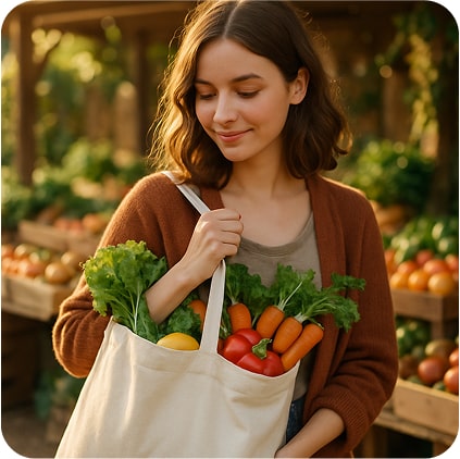 Girl with vegetables